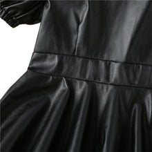 Load image into Gallery viewer, Vegan Leather Puff Sleeve Dress
